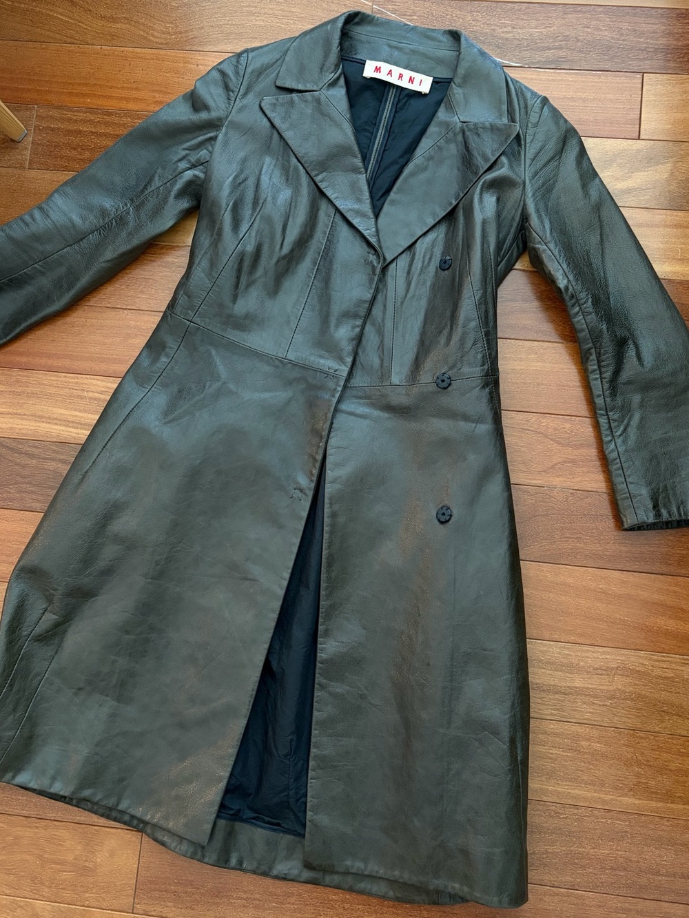 Marni long leather jacket